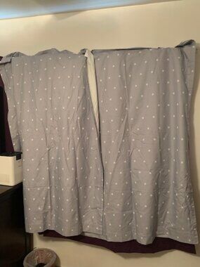 Grey with white stars blackout curtains, like NEW, 1 panel set